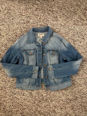 Y2K Arizona Jean Co Denim Jean Jacket w/ Bandana Paisley Patchwork on Back
